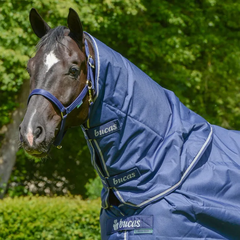 Bucas Quilt Combi 150g Stable Neck Cover Navy/Silver
