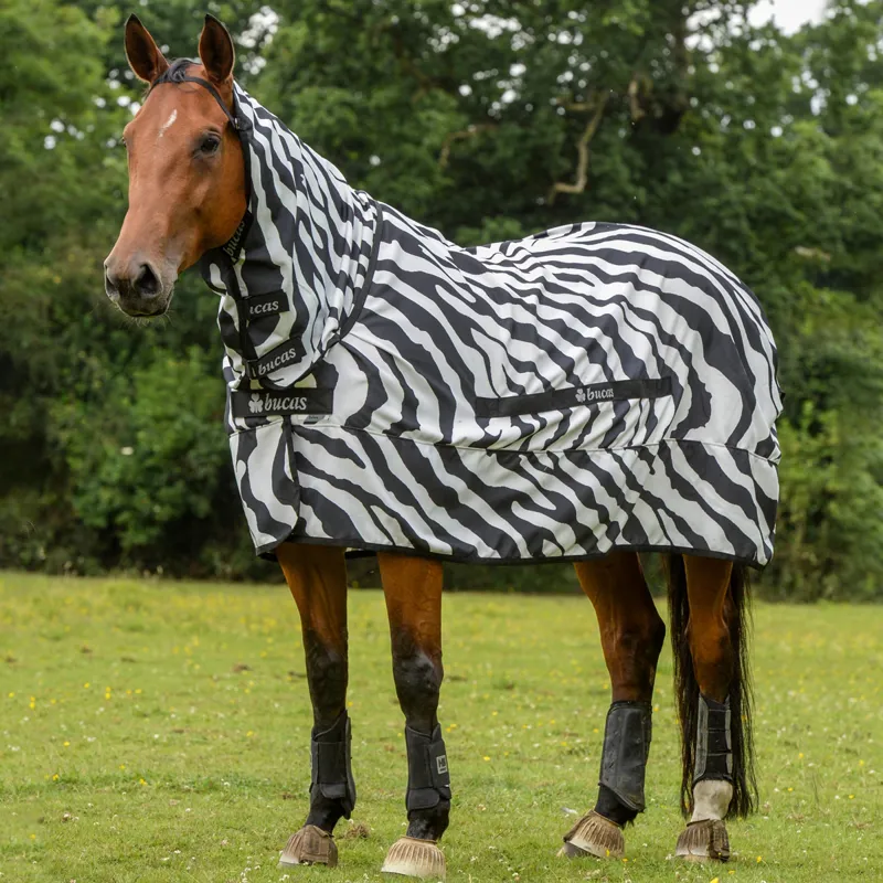 Bucas Sweet-Itch Full Neck Fly Rug - Zebra Print