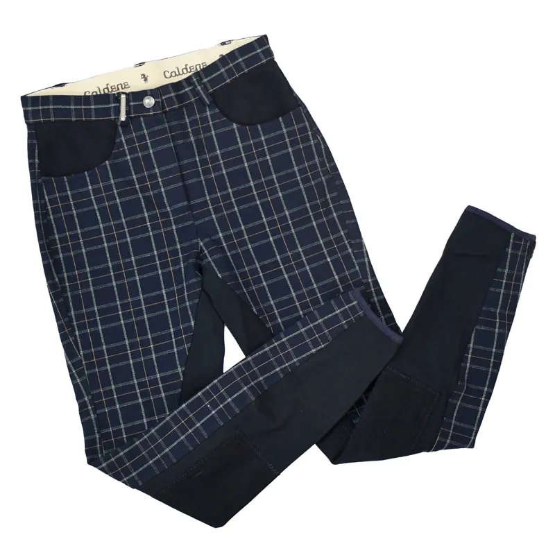 Caldene Sherringham Knee Patch Ladies Breeches - Navy Check 24R