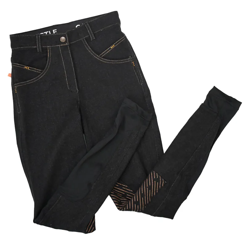 Castle Knee Grip Ladies Breeches - Black/Copper 24in