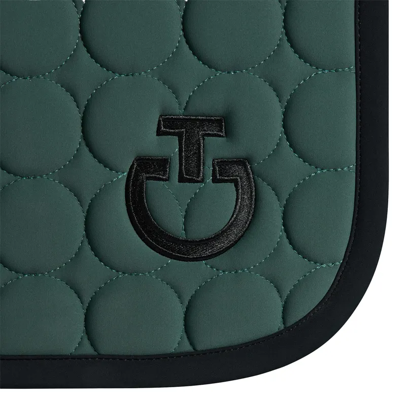 Cavalleria Toscana Circular Quilted Show Jumping Saddlecloth - Jungle Green-1
