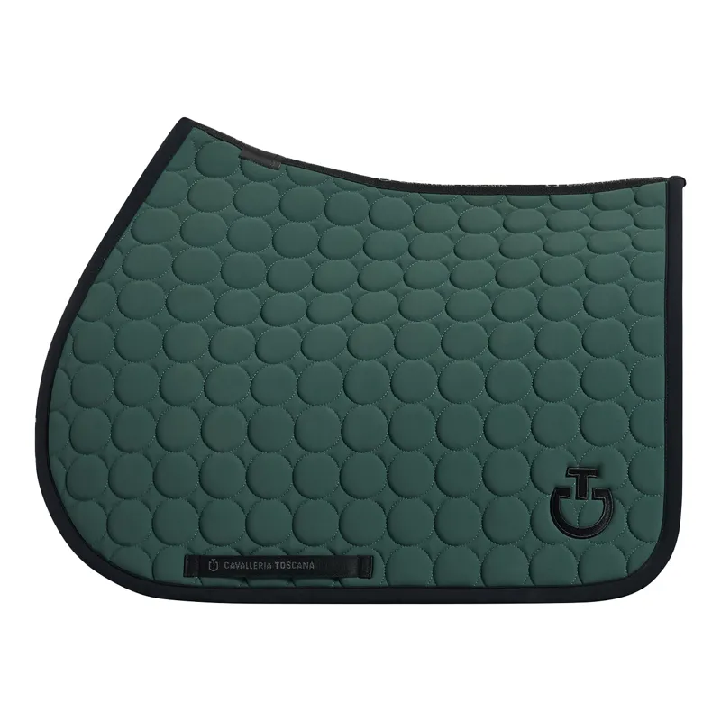 Cavalleria Toscana Circular Quilted Show Jumping Saddlecloth - Jungle Green