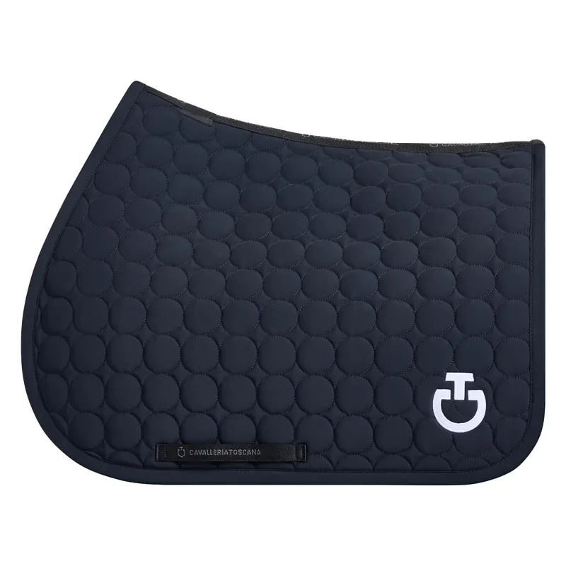 Cavalleria Toscana Circular Quilted Show Jumping Saddlecloth - Navy
