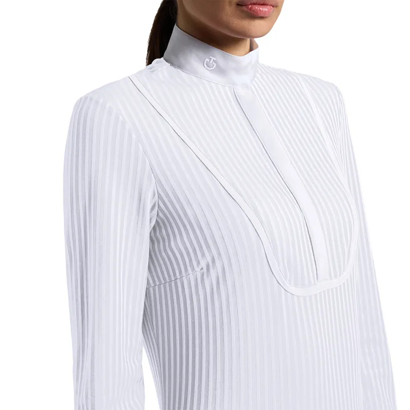Cavalleria Toscana Womens Long Sleeve Competition Shirt - White-2