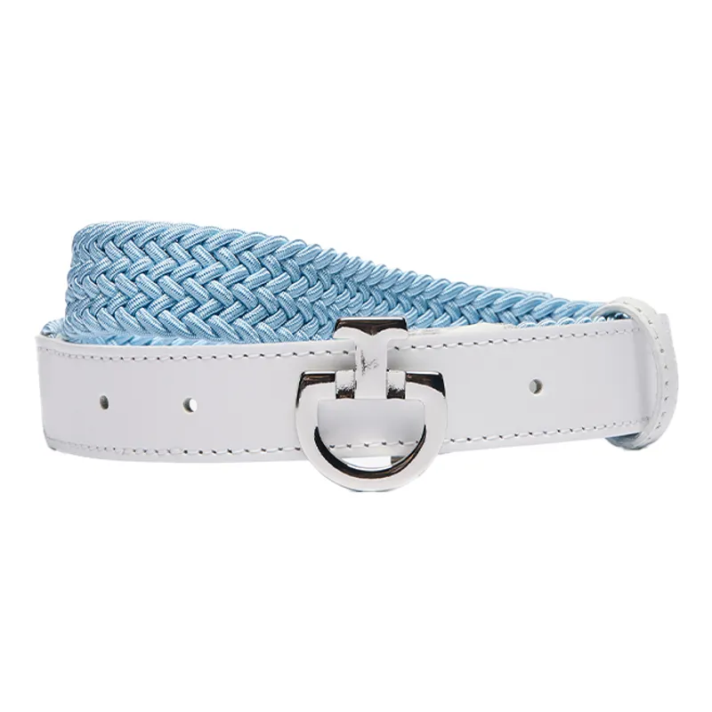 Cavalleria Toscana Younger Rider Junior Elasticated Belt - Blue Fog/White