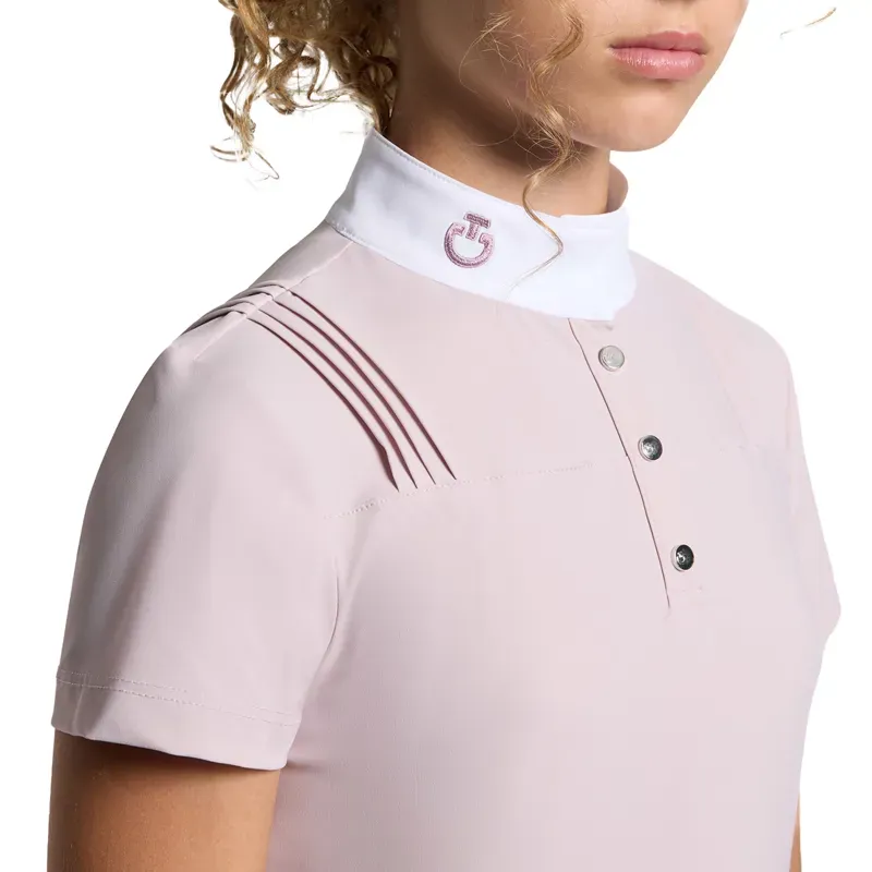 Cavalleria Toscana Jersey Pleat Junior Girls Show Shirt - Violet Ice-2