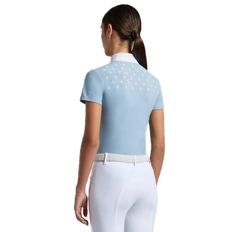 Cavalleria Toscana Junior Short Sleeve Show Shirt - Blue Fog-1