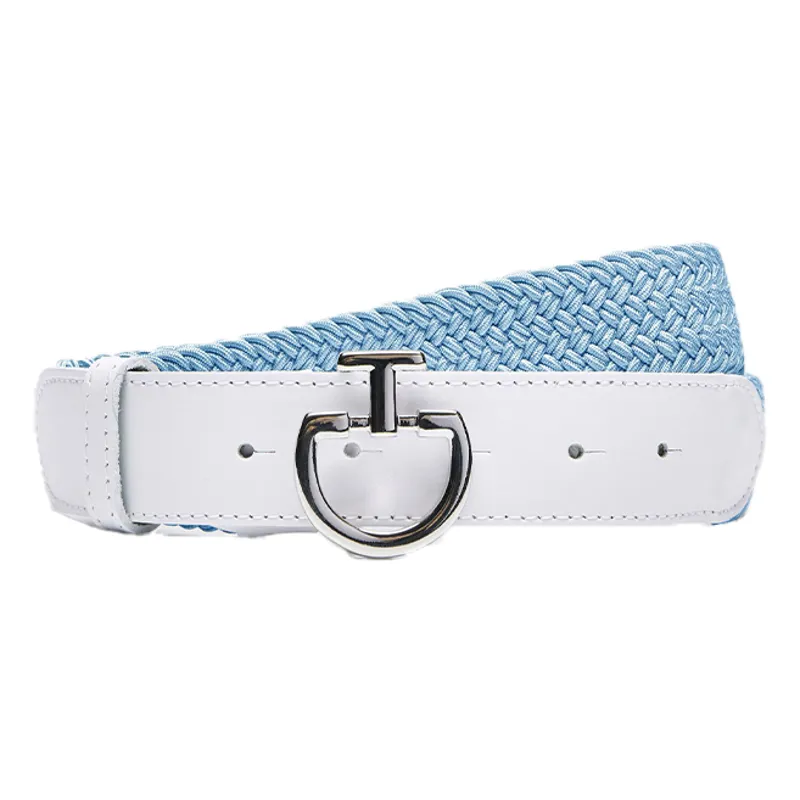 Cavalleria Toscana Elastic Clasp Ladies Belt - Blue Fog/White