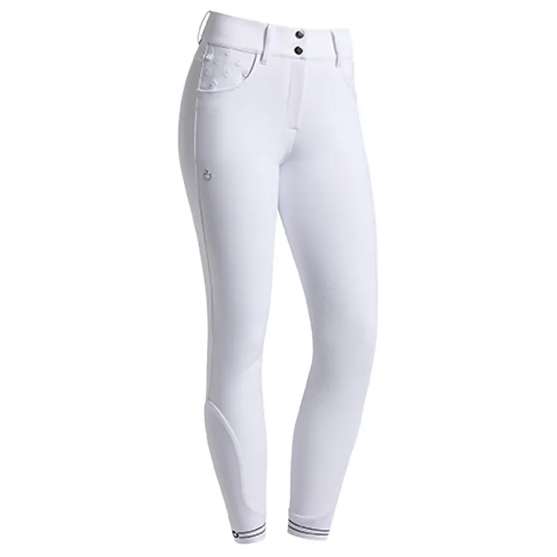 Cavalleria Toscana Ladies GP Logo Knee Grip Breeches - White