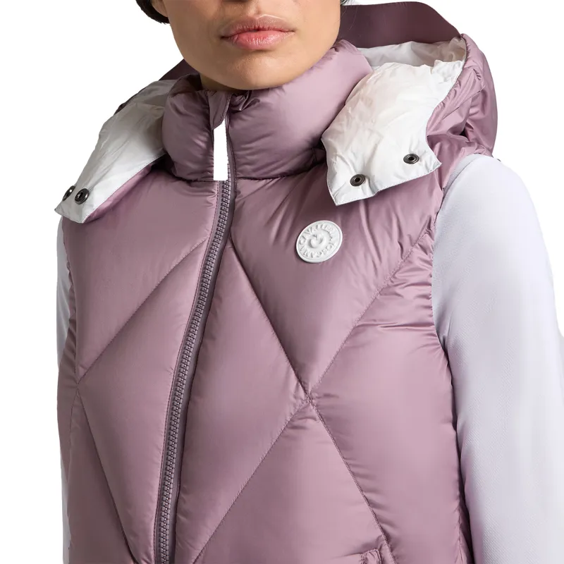 Cavalleria Toscana Down Padded Womens Hooded Gilet - Grape Shake-2