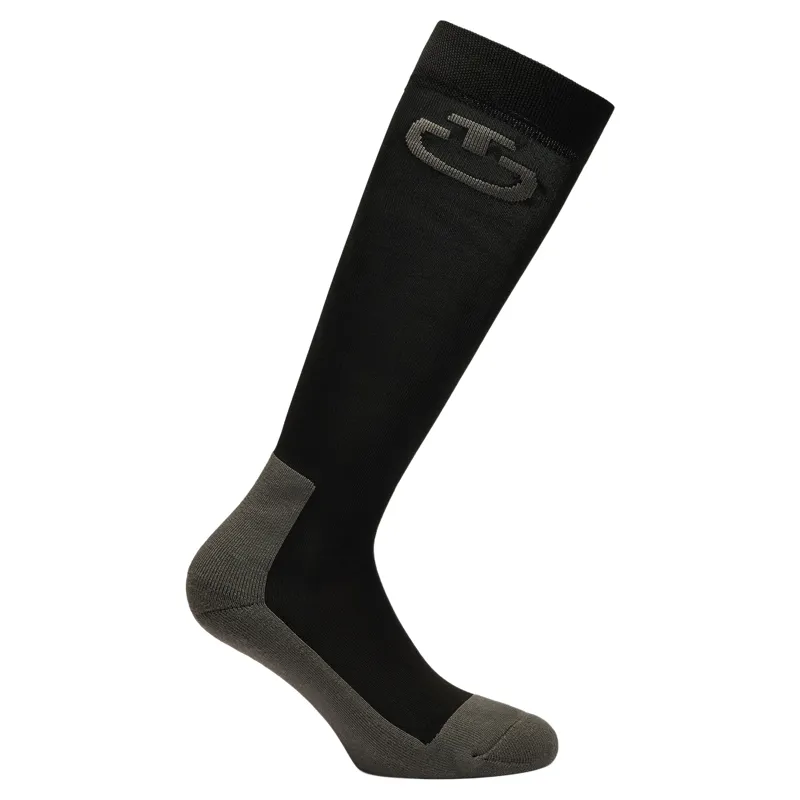 Cavalleria Toscana Jaquard Technical Tall Riding Socks - Black/Grey