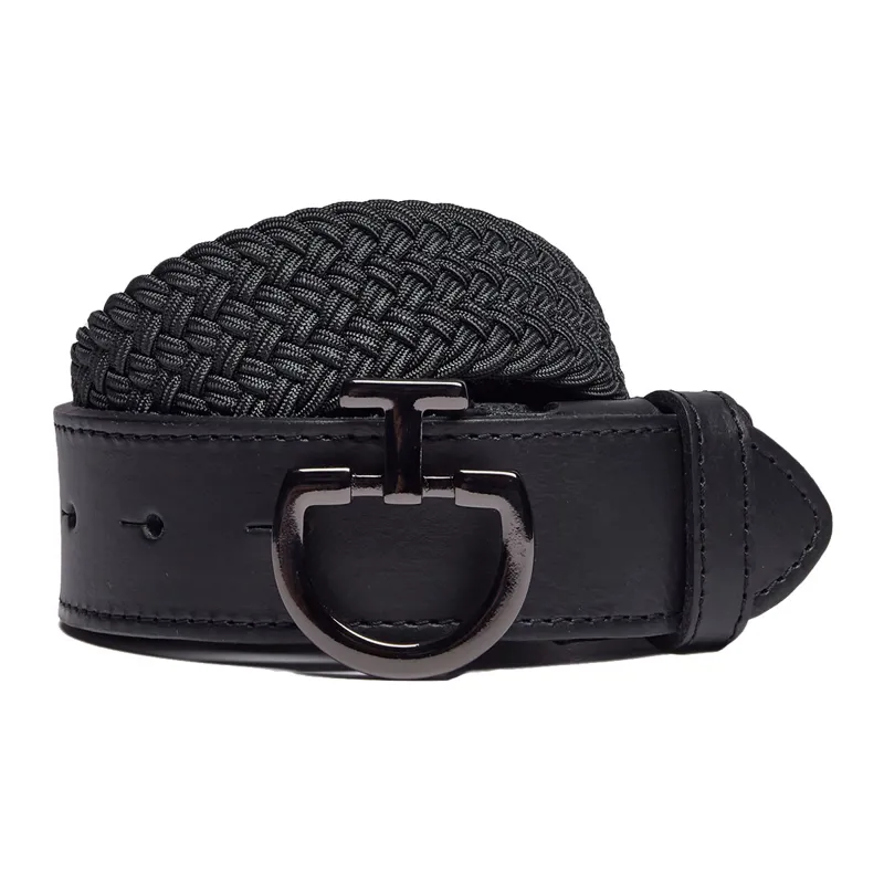 Cavalleria Toscana Elastic Clasp Mens Belt - Dark Grey/Black