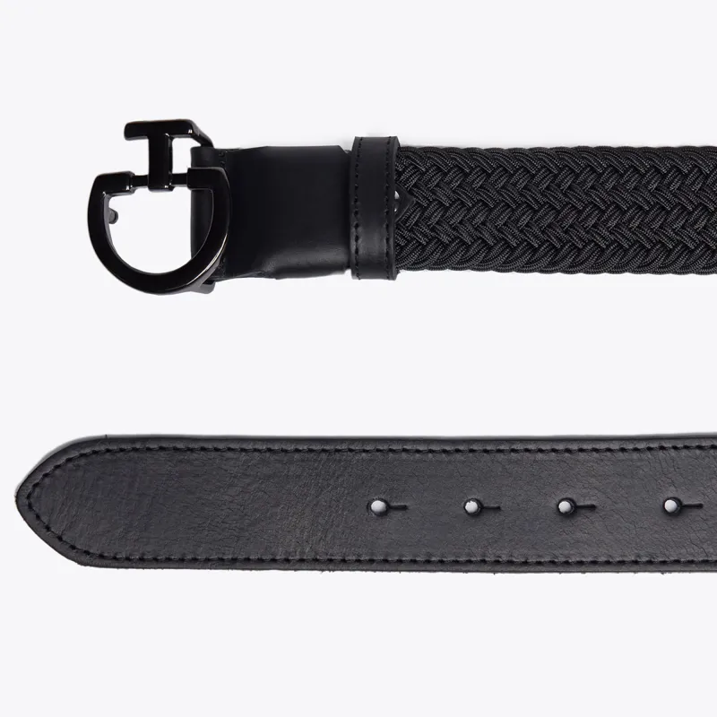 Cavalleria Toscana Elastic Clasp Mens Belt - Dark Grey/Black-1