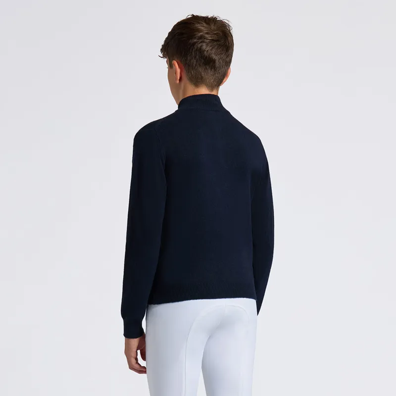 Cavalleria Toscana Orbit Half Zip Cashmere Junior Boys Sweater - Navy-1