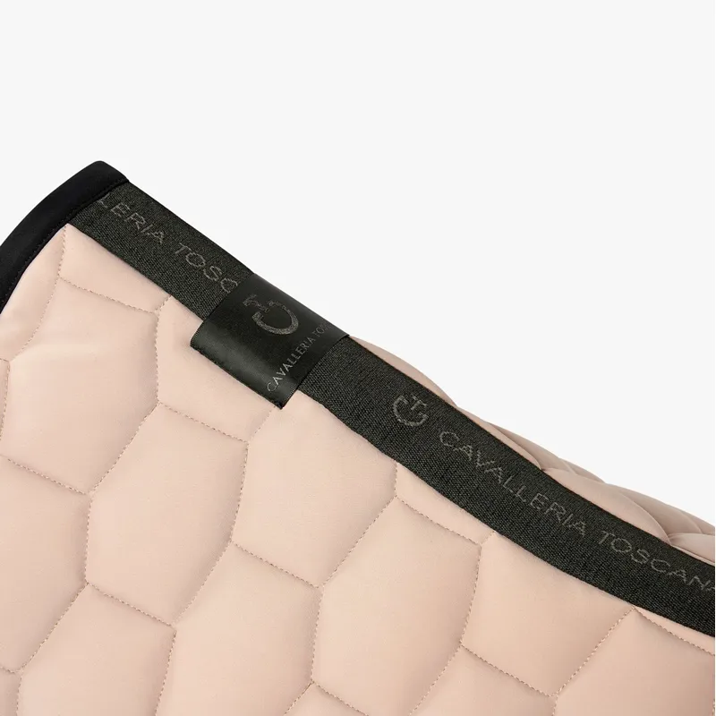 Cavalleria Toscana Geometric Saddlecloth/Ear Net Set - Cipria/Black-1