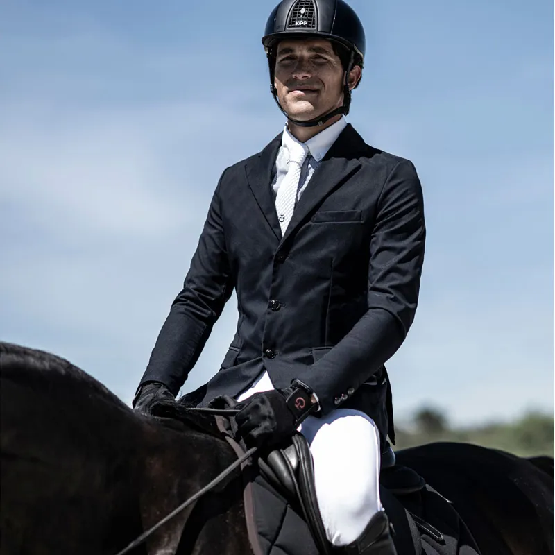 Cavalleria Toscana Tricot Tie with Pin - White-3