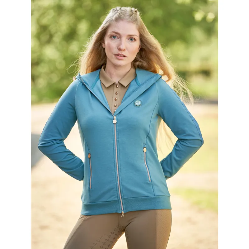 Covalliero Full Zip Ladies Hoodie - Deep Water-3