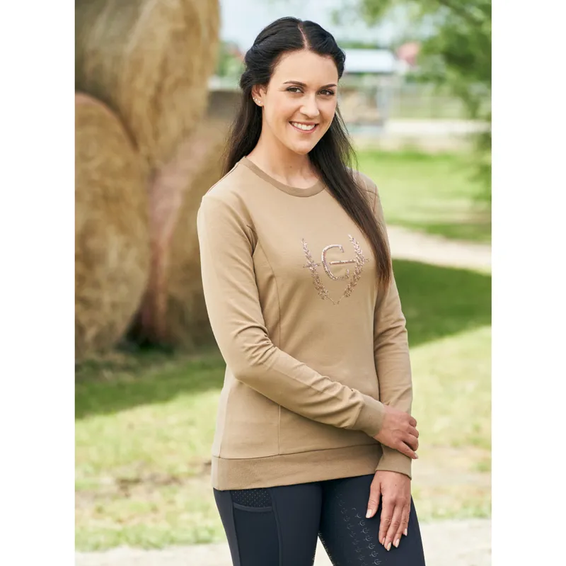 Covalliero Sequin Emblem Ladies Sweater - Clay-2