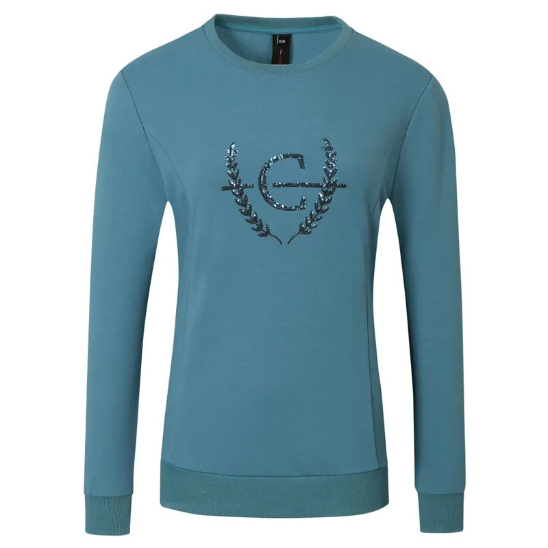 Covalliero Sequin Emblem Ladies Sweater - Deep Water