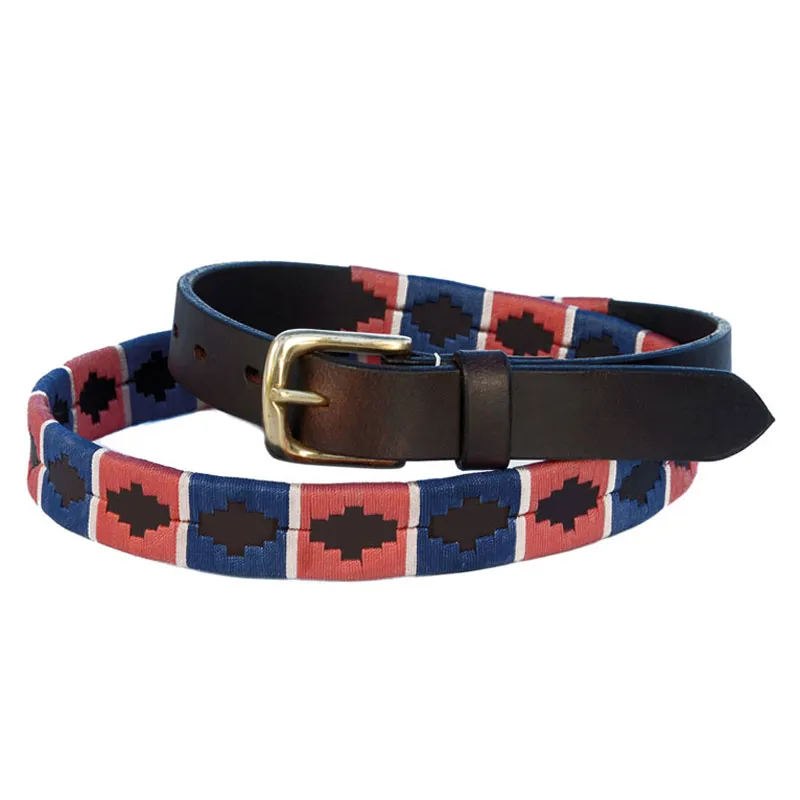 Chukka Slim Belt - Julieta Dark Brown/Pink/Blue/White