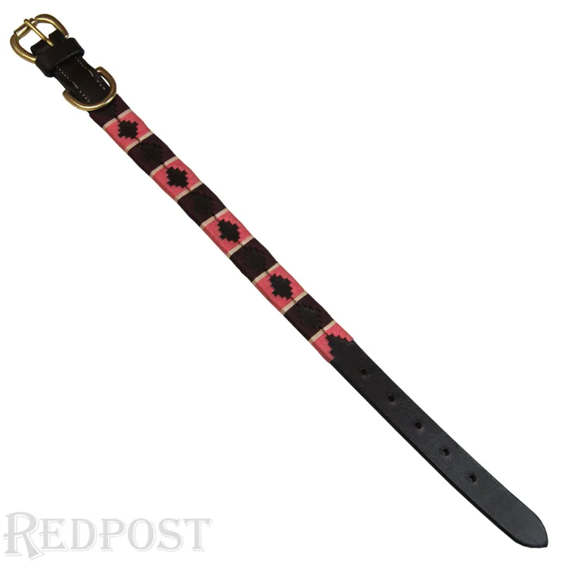 Chukka Dog Collar - Pink/Brown/Champagne-1