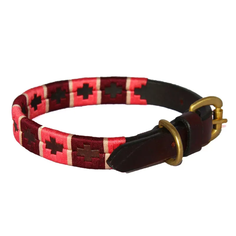 Chukka Dog Collar - Pink/Brown/Champagne