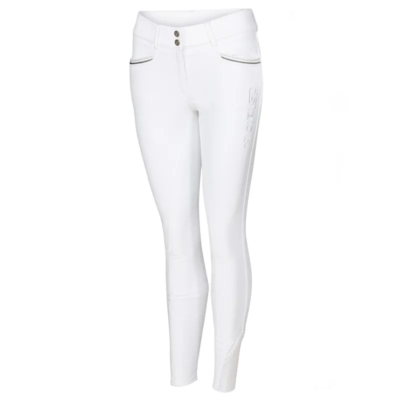 Catago Olivia Knee Grip Ladies Winter Competition Breeches - White