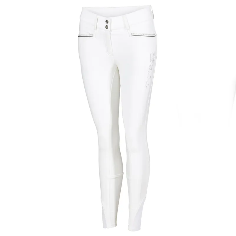 Catago Olivia Full Grip Ladies Winter Competition Breeches - White