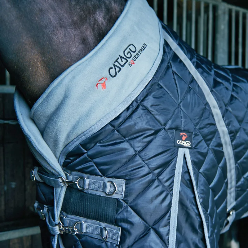 Catago 100g Standard Neck Stable Rug - Black/Grey-2