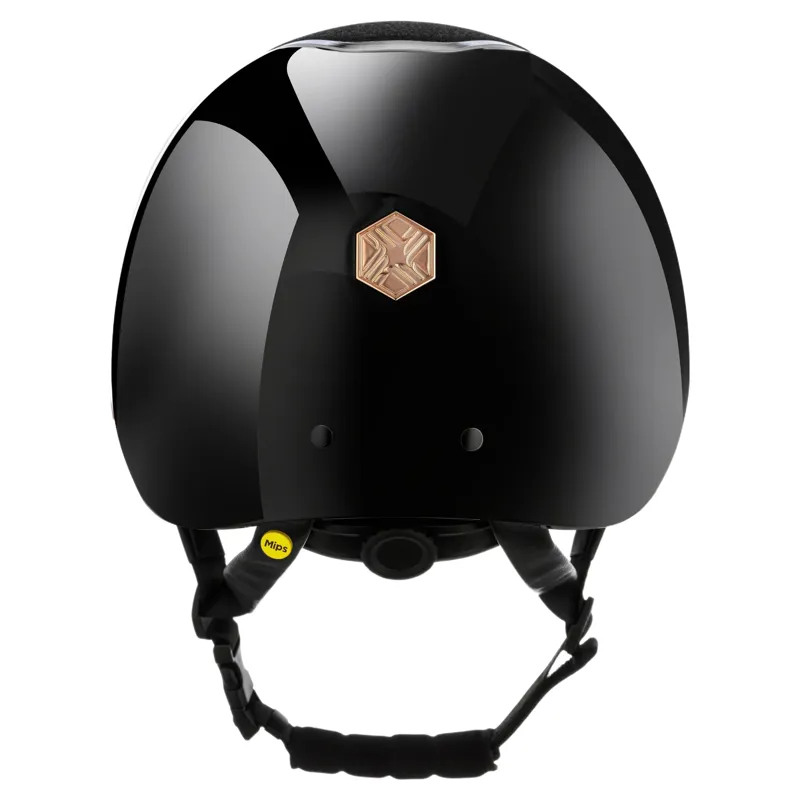 Charles Owen EQx Hyda Sparkly MIPS Riding Hat - Black Gloss/Rose Gold-1