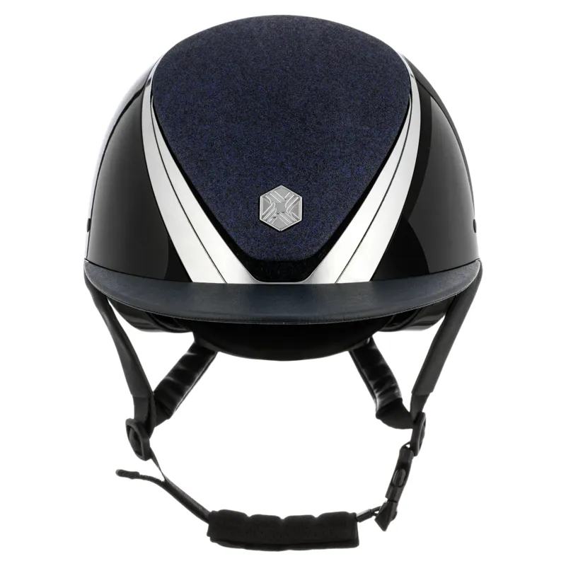 Charles Owen EQx Hyda Sparkly MIPS Riding Hat - Navy Gloss/Chrome-1