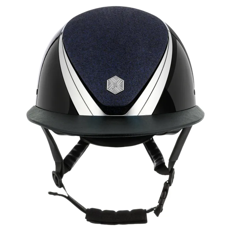 Charles Owen EQx Hyda Sparkly Wide Peak MIPS Hat - Navy Gloss/Chrome-1