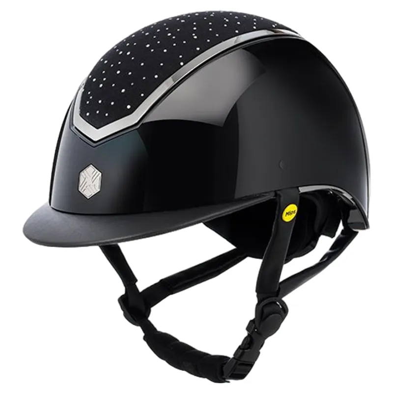 Charles Owen EQx Kylo MIPS Sparkly Riding Hat - Black Gloss/Silver