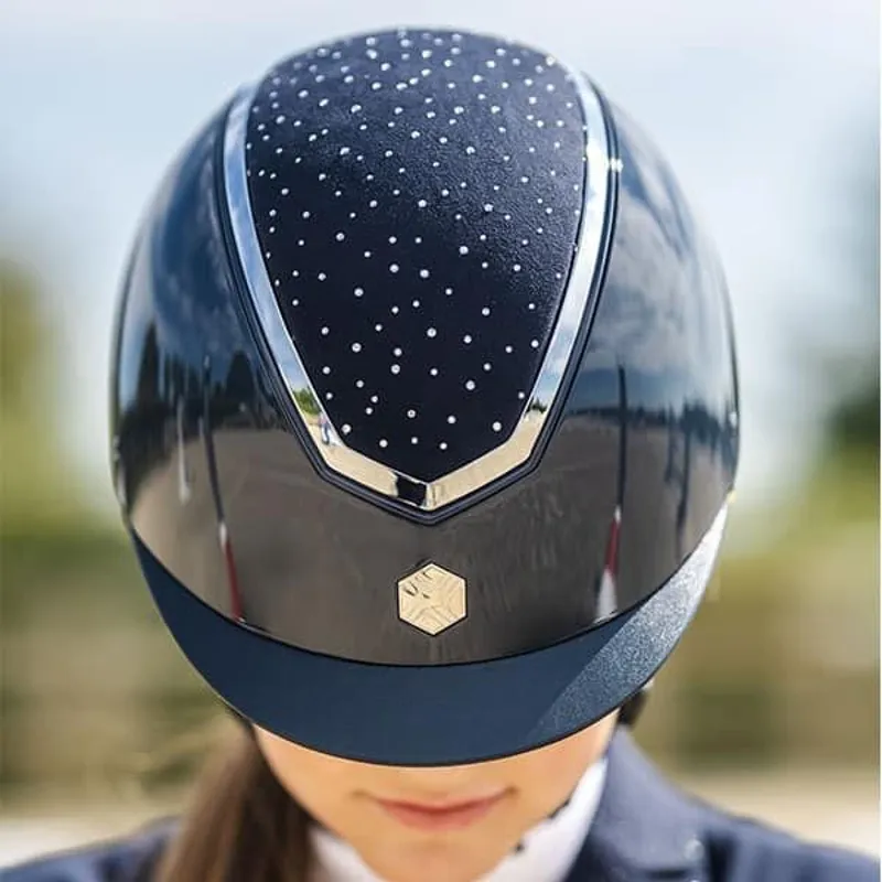 Charles Owen EQx Kylo MIPS Sparkly Riding Hat - Navy Gloss/Silver-2