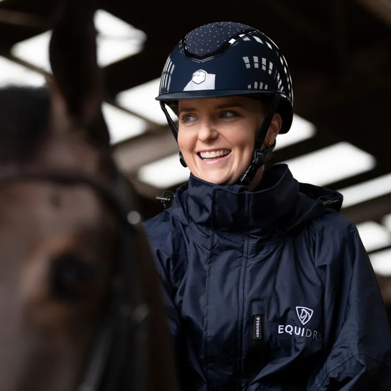Charles Owen EQx Kylo Crystal Riding Hat - Navy Gloss/Silver Crystal-7
