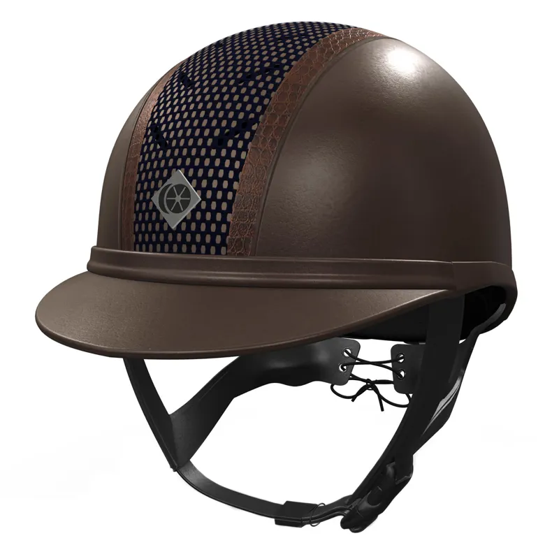 Charles Owen Ayr8 Plus Leather Look Riding Hat Brown/Navy/Croc