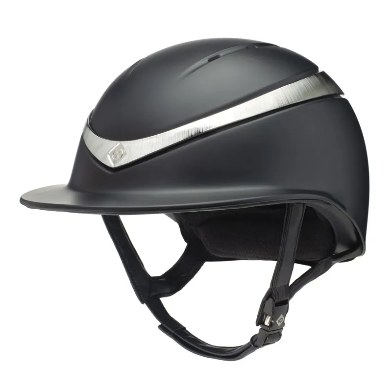 Charles Owen Halo Luxe Riding Hat - Black Matt/Platinum-1