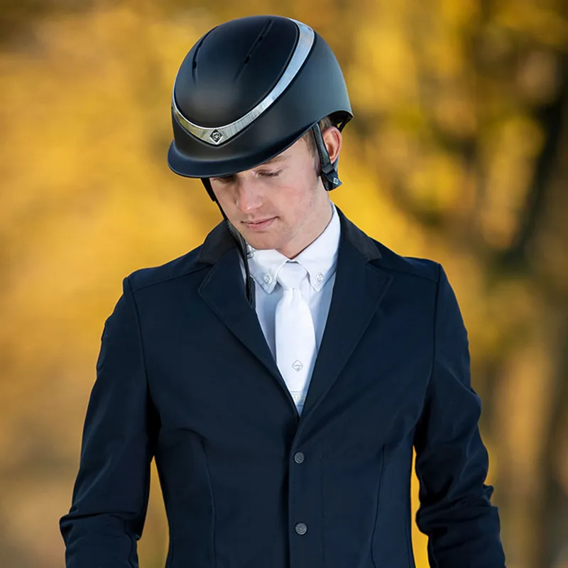 Charles Owen Halo Luxe Riding Hat - Black Matt/Platinum-2