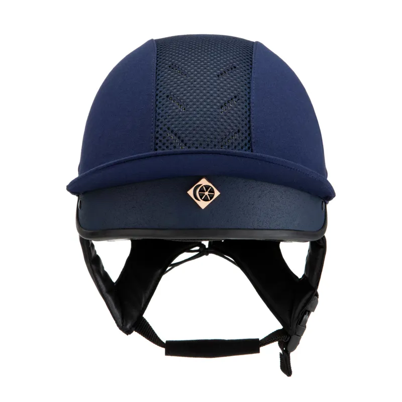 Charles Owen Harlow MS1 Pro Riding Skull Hat - Navy/Rose Gold-2