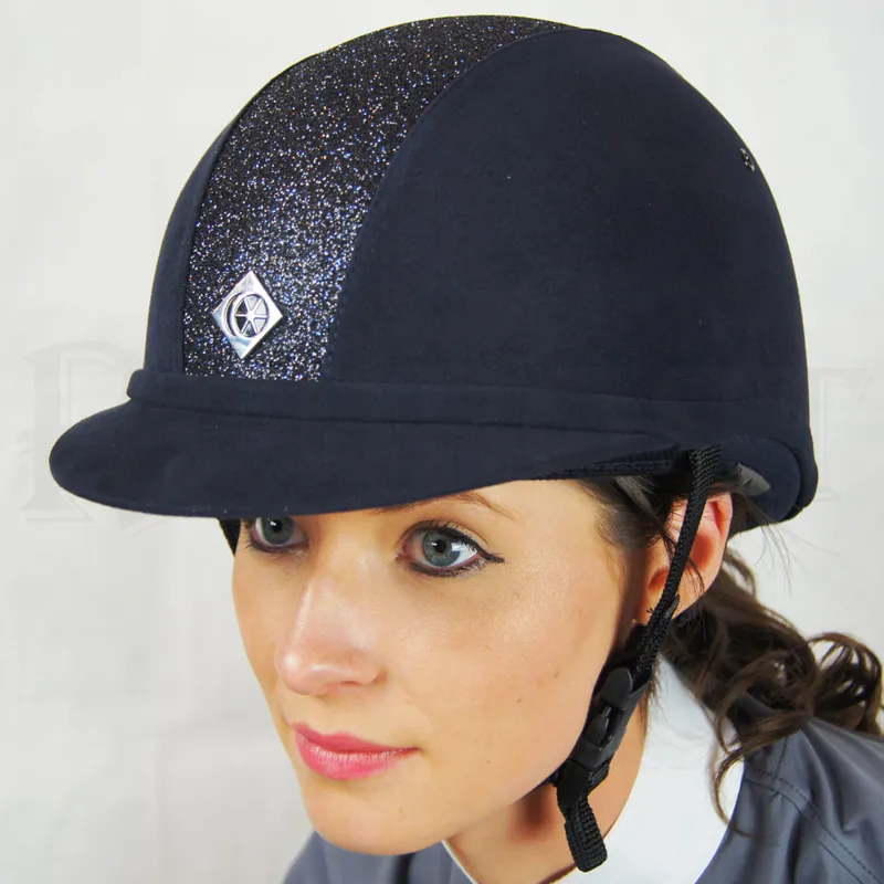 Charles Owen YR8 Sparkly Riding Hat - Navy/Navy-3