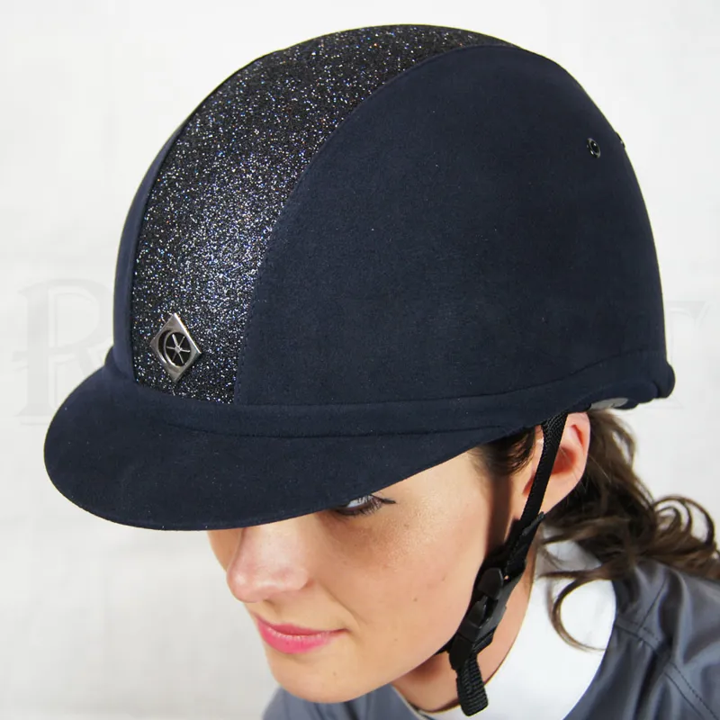 Charles Owen YR8 Sparkly Riding Hat - Navy/Navy-2