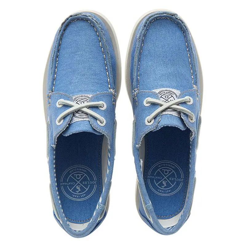 Chatham x Joules Jetty Lady Canvas Boat Shoes - Blue-2