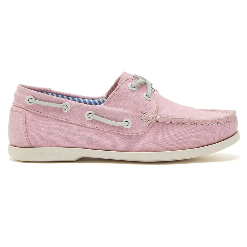 Chatham x Joules Jetty Lady Canvas Boat Shoes - Pink-1