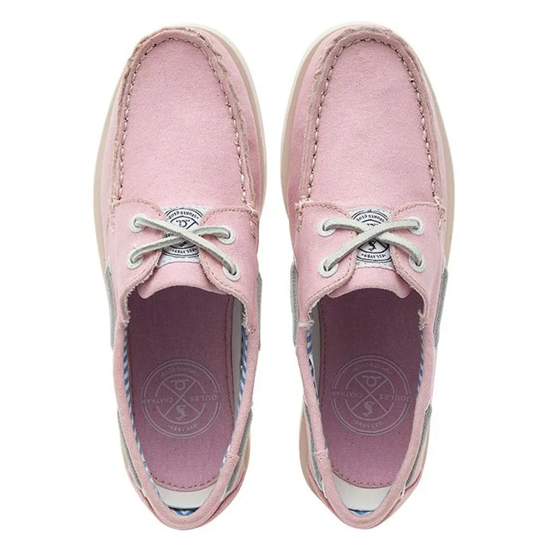 Chatham x Joules Jetty Lady Canvas Boat Shoes - Pink-2