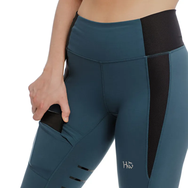 Horseware Tech Riding Tights - Petrol Blue-6