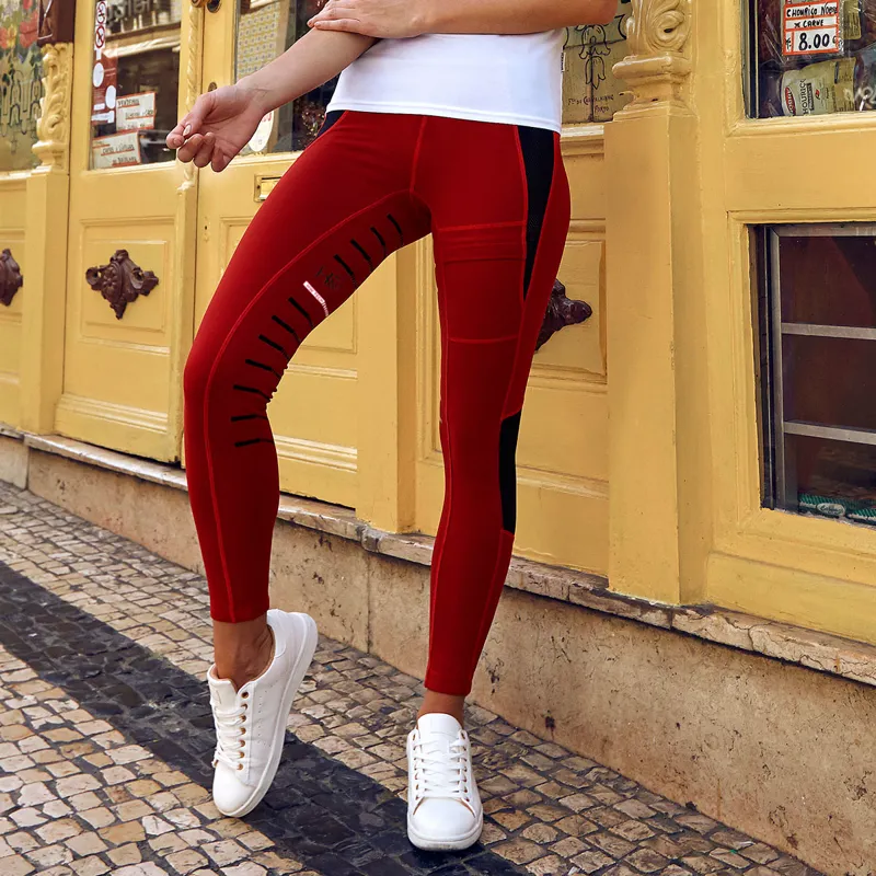 Horseware Tech Riding Tights - Red-5