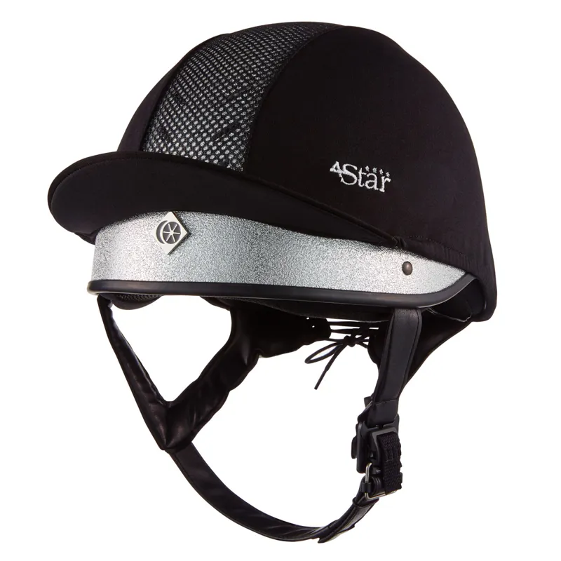 Charles Owen 4Star Jockey Skull Riding Hat - Silver