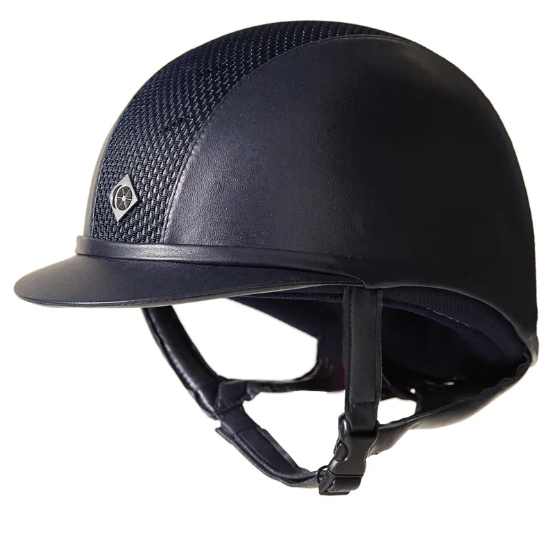 Charles Owen Ayr8 Plus Leather Look Riding Hat - Navy/Navy