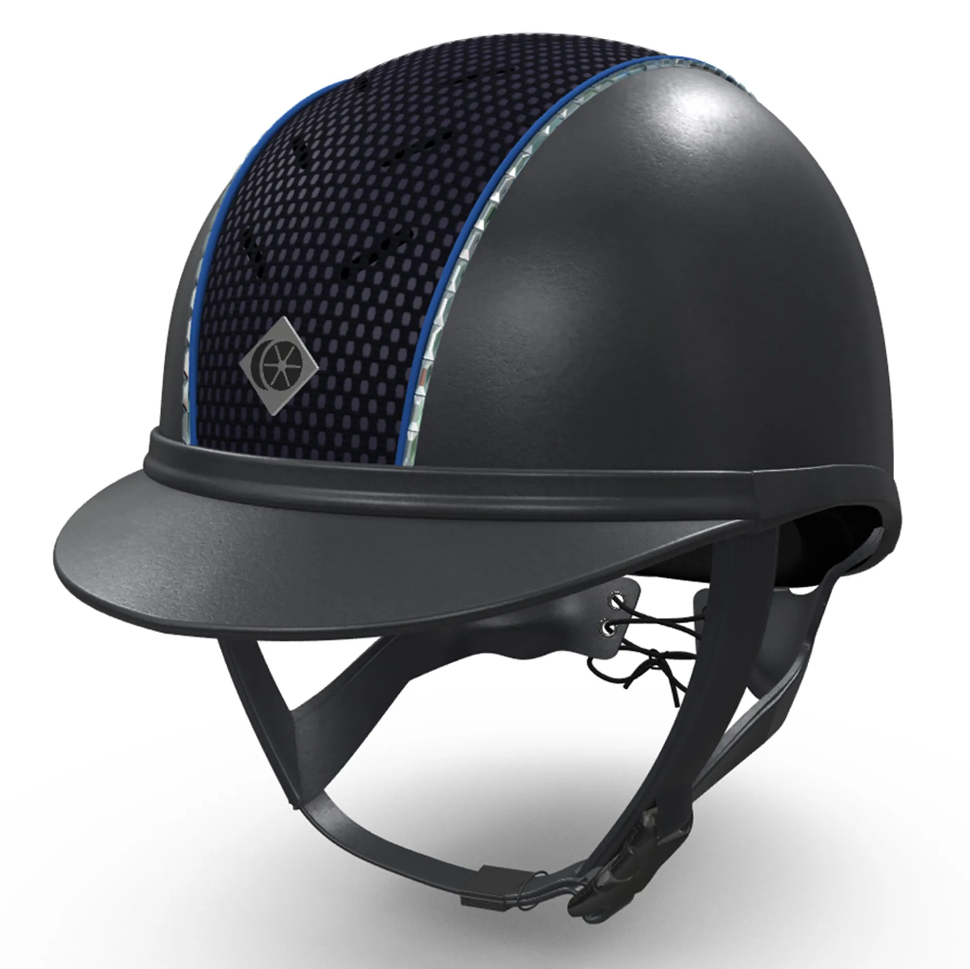 Charles Owen Ayr8 Plus Leather Look Riding Hat Navy/Royal/Crystal