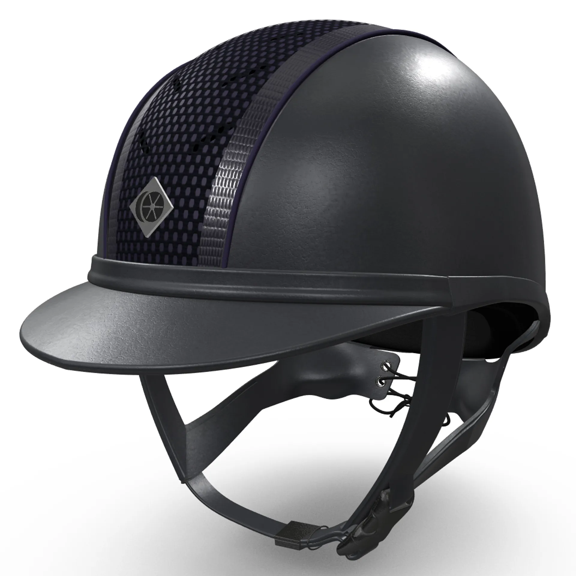 Charles Owen Ayr8 Plus Leather Look Riding Hat Navy/Snake Trim